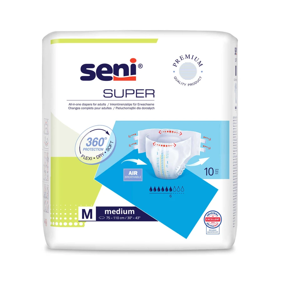 Seni Super, підгузки середні, 75-110 см, 10 шт.: ціни та характеристики