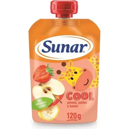 Sunar COOL Fruit Банан, клубника, яблоко 1×120 г, Банан, клубника, яблоко, 12м+: цены и характеристики