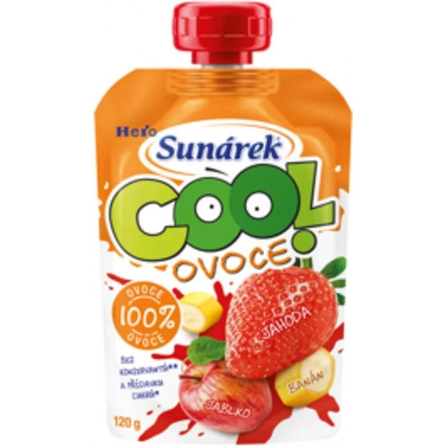 Sunar COOL Fruit Банан, клубника, яблоко 1×120 г, Банан, клубника, яблоко, 12м+: цены и характеристики