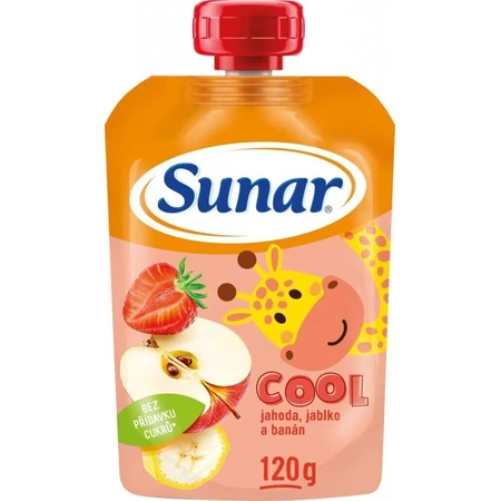 Sunar COOL Fruit Банан, клубника, яблоко 1×120 г, Банан, клубника, яблоко, 12м+: цены и характеристики