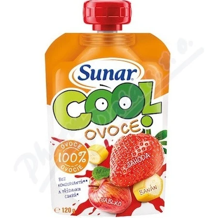 Sunar COOL Fruit Банан, клубника, яблоко 1×120 г, Банан, клубника, яблоко, 12м+: цены и характеристики