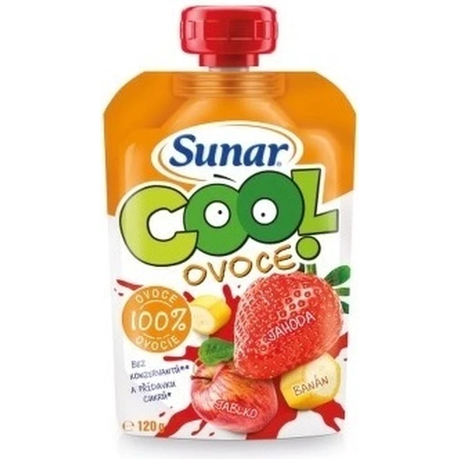 Sunar COOL Fruit Банан, клубника, яблоко 1×120 г, Банан, клубника, яблоко, 12м+: цены и характеристики