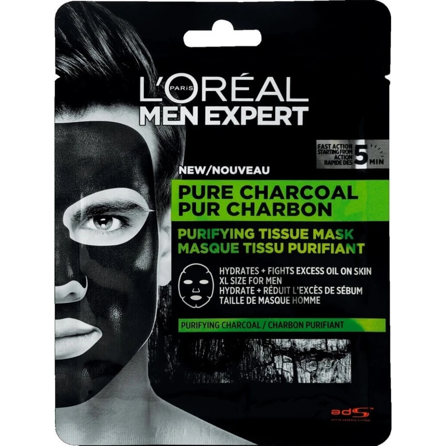 L'Oréal Paris Men Expert Pure Charcoal 1×30 г, текстурированная маска для лица: цены и характеристики