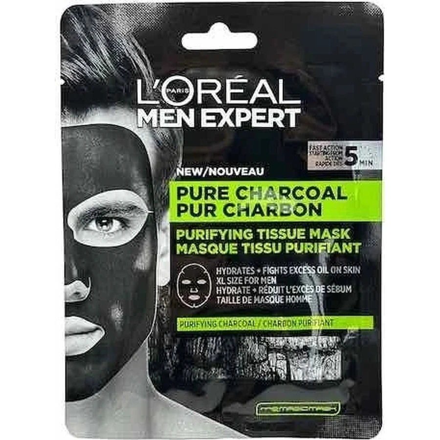 L'Oréal Paris Men Expert Pure Charcoal 1×30 г, текстурированная маска для лица: цены и характеристики