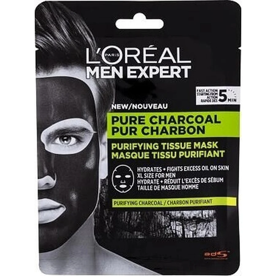 L'Oréal Paris Men Expert Pure Charcoal 1×30 г, текстурированная маска для лица: цены и характеристики