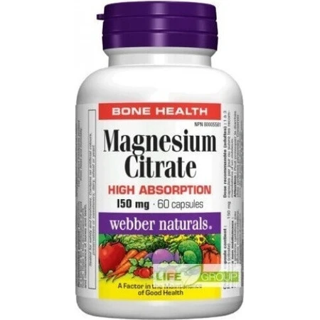 WEBBER NATURALS Магній 150 мг 1×60 таблеток, дієтична добавка: ціни та характеристики