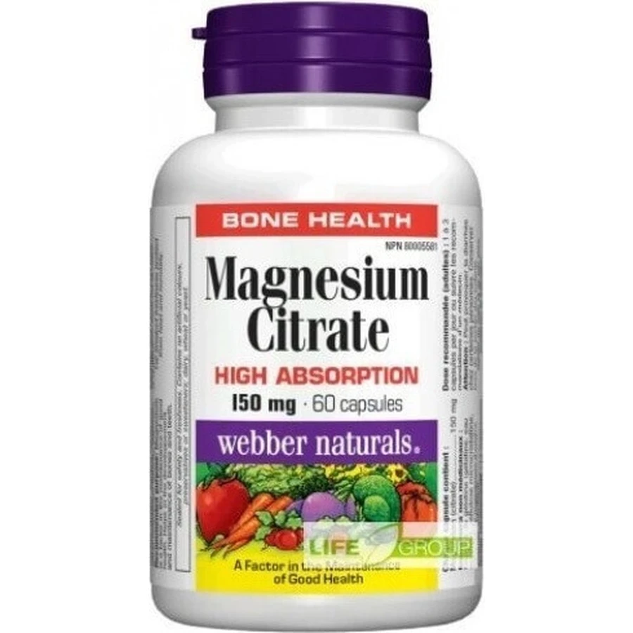 WEBBER NATURALS Магній 150 мг 1×60 таблеток, дієтична добавка: ціни та характеристики
