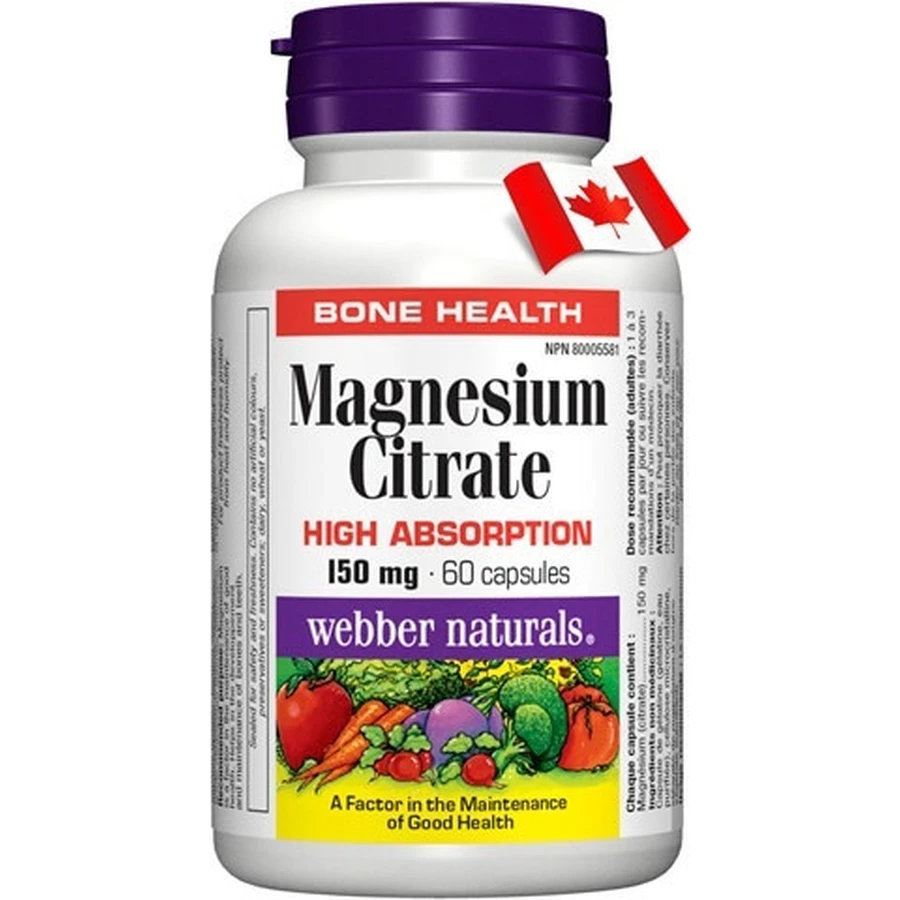 WEBBER NATURALS Магній 150 мг 1×60 таблеток, дієтична добавка: ціни та характеристики