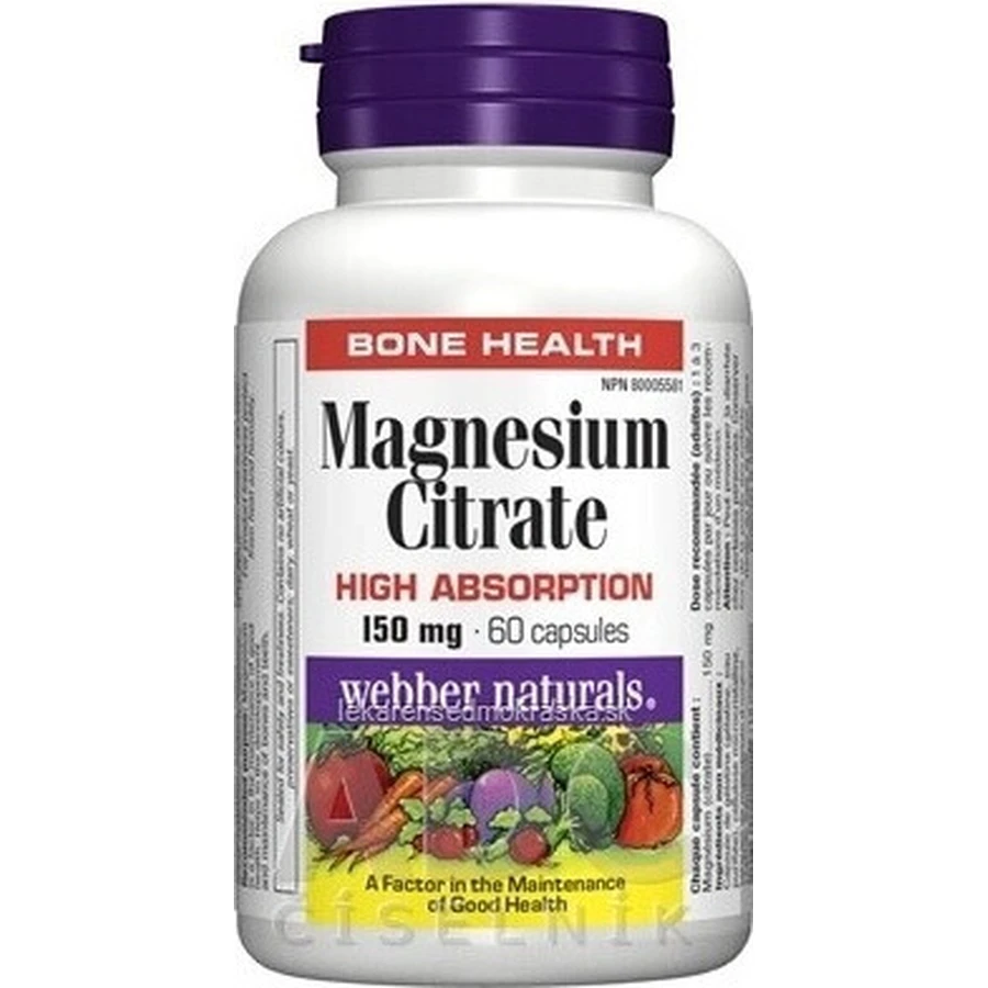 WEBBER NATURALS Магній 150 мг 1×60 таблеток, дієтична добавка: ціни та характеристики