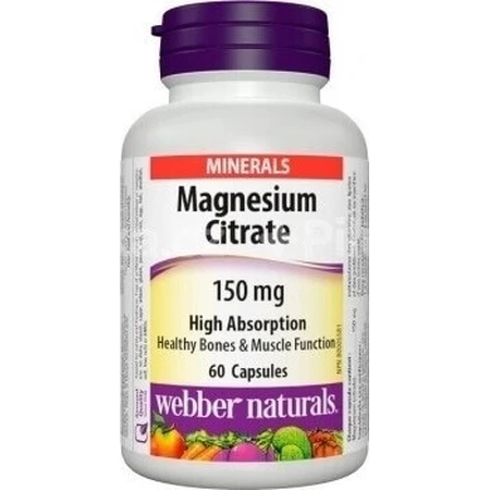 WEBBER NATURALS Магній 150 мг 1×60 таблеток, дієтична добавка: ціни та характеристики