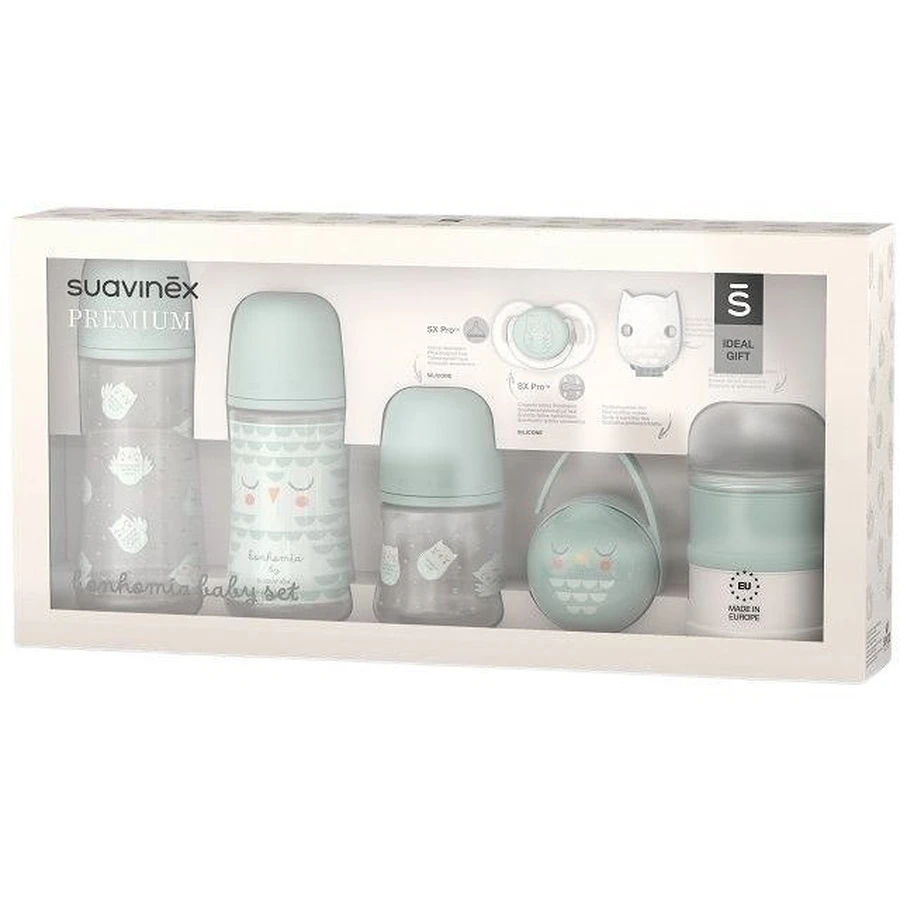 Suavinex Bonhomia Premium Набор для новорожденных - зеленый 7 шт.: цены и характеристики