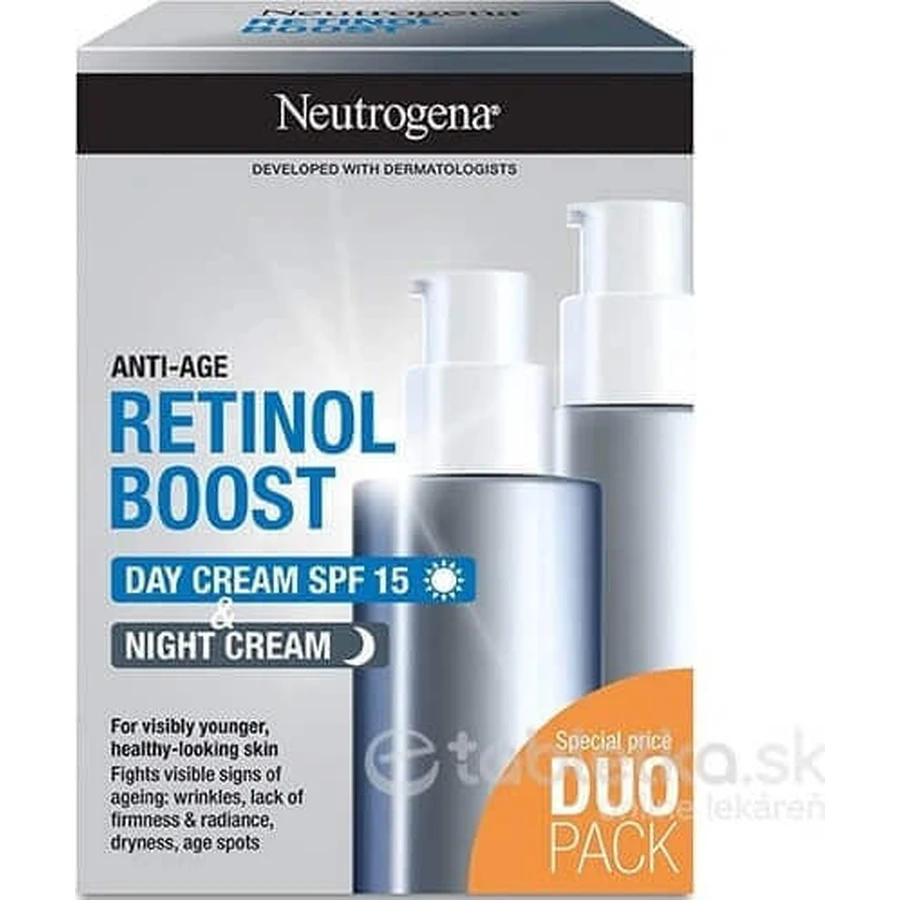 NEUTROGENA® Retinol Boost DUOPack денний антивіковий крем SPF15 + нічний крем 2х50мл 2×50мл, антивіковий крем: ціни та характеристики