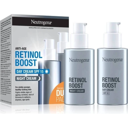 NEUTROGENA® Retinol Boost DUOPack денний антивіковий крем SPF15 + нічний крем 2х50мл 2×50мл, антивіковий крем: ціни та характеристики