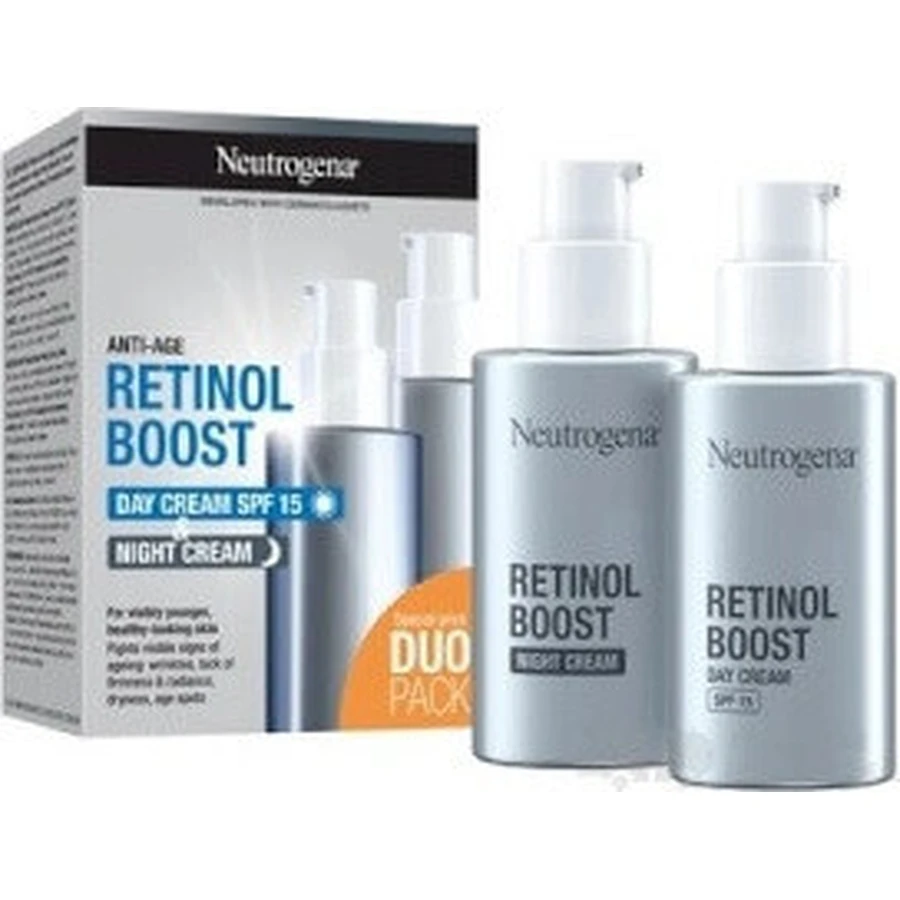 NEUTROGENA® Retinol Boost DUOPack денний антивіковий крем SPF15 + нічний крем 2х50мл 2×50мл, антивіковий крем: ціни та характеристики