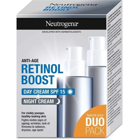 NEUTROGENA® Retinol Boost DUOPack денний антивіковий крем SPF15 + нічний крем 2х50мл 2×50мл, антивіковий крем: ціни та характеристики