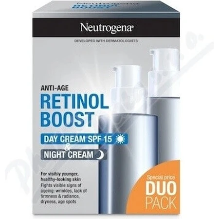 NEUTROGENA® Retinol Boost DUOPack денний антивіковий крем SPF15 + нічний крем 2х50мл 2×50мл, антивіковий крем: ціни та характеристики