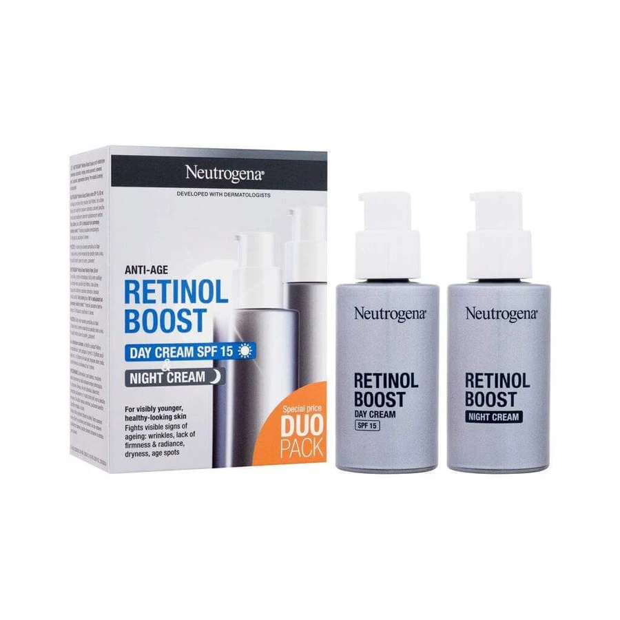 NEUTROGENA® Retinol Boost DUOPack денний антивіковий крем SPF15 + нічний крем 2х50мл 2×50мл, антивіковий крем: ціни та характеристики