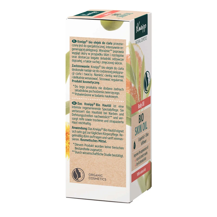 Kneipp Bio Skin Oil, олія для тіла, грейпфрут, шафран, оливкова олія, 100 мл: ціни та характеристики