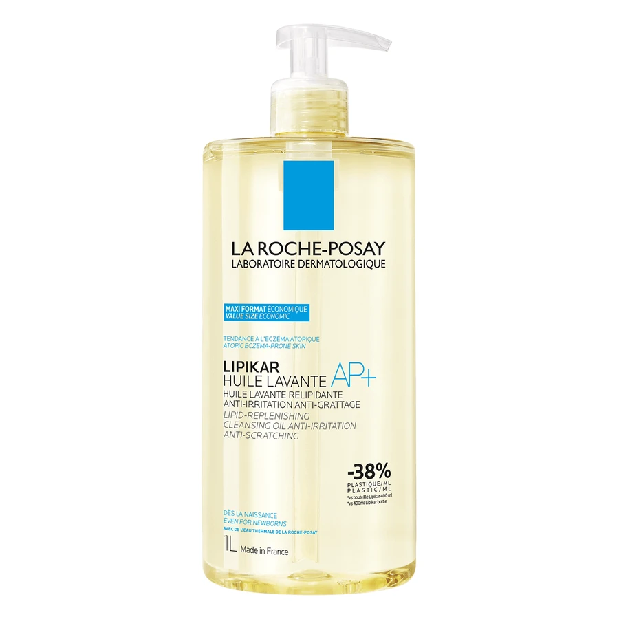 La Roche-Posay Lipikar AP+, очищувальна олія, що поповнює запаси ліпідів, проти подразнення шкіри, 1 л: ціни та характеристики