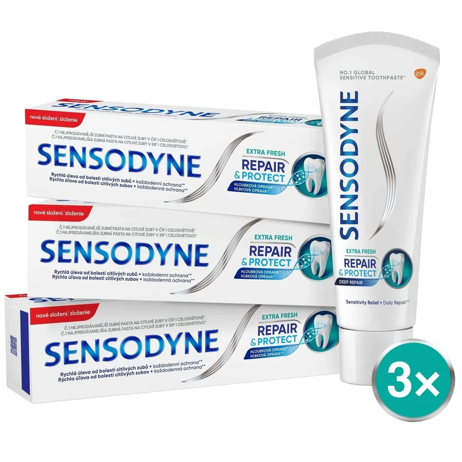 Sensodyne Repair & Protect экстра свежая зубная паста 3 x 75 мл: цены и характеристики