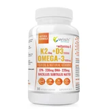 Wish K2 50 мкг +D3 2000 МЕ+ Омега-3 1000 мг + витамин Е, 90 микрокапсул