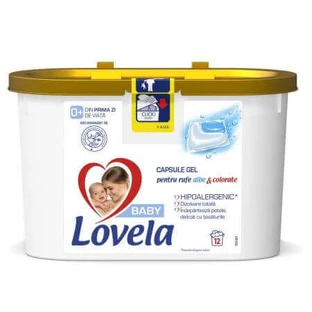 Моющее средство в капсулах для белого и цветного белья, 12 капсул, Lovela Baby