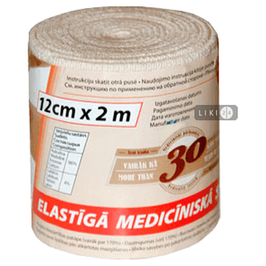 Бинт эластичный медицинский 120 мм х 2 м: цены и характеристики