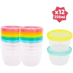 Badabulle Миски с крышками Maxi веселые цвета набор из 12 шт.: цены и характеристики