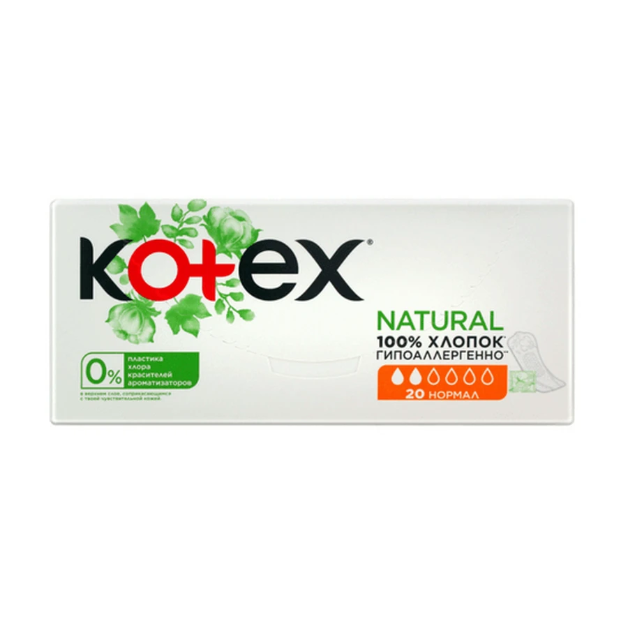 Щоденні прокладки, натуральні, 20 штук, Kotex: ціни та характеристики