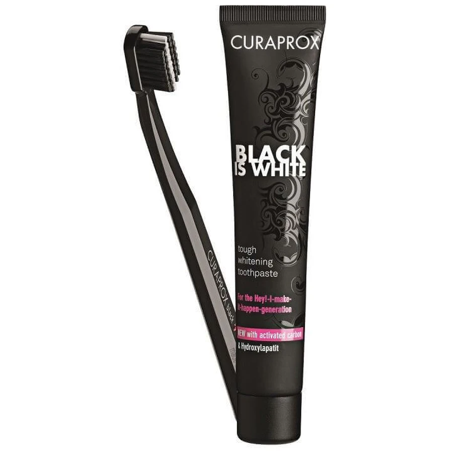 Curaprox Black is White CS 5460 зубна паста + зубна щітка CS 5460, 90 мл: ціни та характеристики