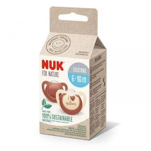 Пустушка силіконова M2 Nature, 6-18 місяців, 2 штуки, червона, Nuk, Nuk
