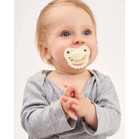 Luu Kids, соска-пустушка, позиціонуюча, силіконова, вершково-лимонна, 0-3 місяці, 1 шт.: ціни та характеристики