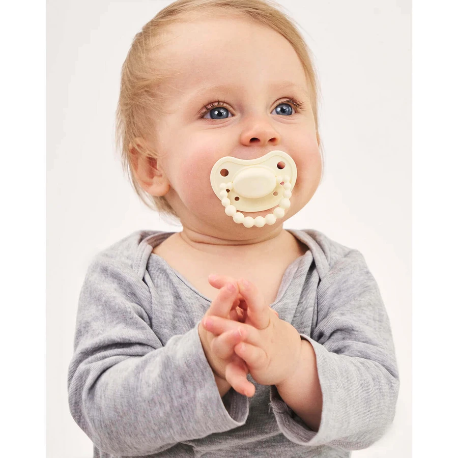 Luu Kids, соска-пустушка, позиціонуюча, силіконова, вершково-лимонна, 0-3 місяці, 1 шт.: ціни та характеристики