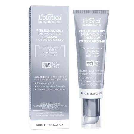 L'Biotica Estetic Clinic Мультизахист, антивіковий догляд, SPF 50, 35 мл + очищувальний та освітлювальний міцелярний лосьйон, 50 мл безкоштовно: ціни та характеристики