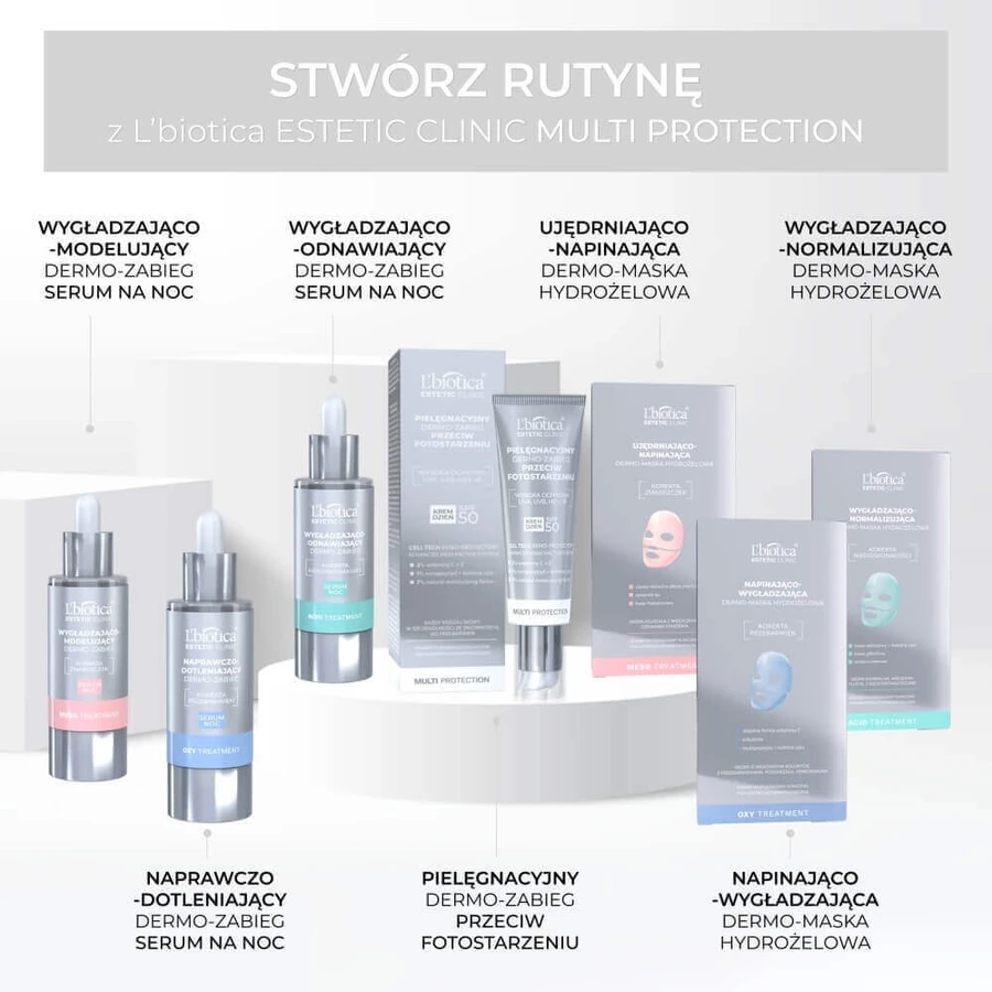 L'Biotica Estetic Clinic Мультизахист, антивіковий догляд, SPF 50, 35 мл + очищувальний та освітлювальний міцелярний лосьйон, 50 мл безкоштовно: ціни та характеристики