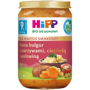 Пюре HiPP Bio Булгур з овочами, нутом та яловичиною, після 11 місяців, 220 г