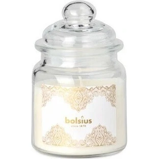Ароматична свічка Bolsius Glass Golden Lace White 1×1 шт, розмір 79 x 129 мм
