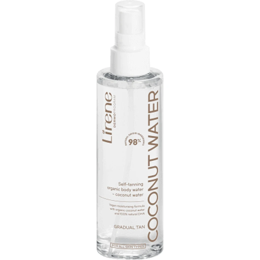 Спрей для тіла Lirene Coconut Water Self-tanning Organic Body Water з ефектом самозагара, 200 мл: ціни та характеристики