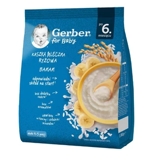 Рисовая каша Gerber, банан, молоко, после 6 месяцев, 160 г