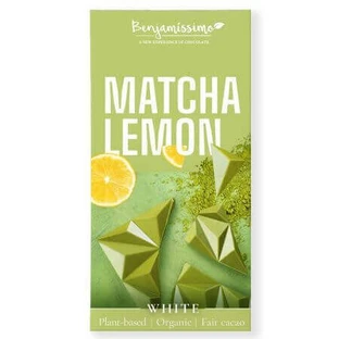 Органический белый шоколад с маття и лимоном, 60 г, Benjamisimo