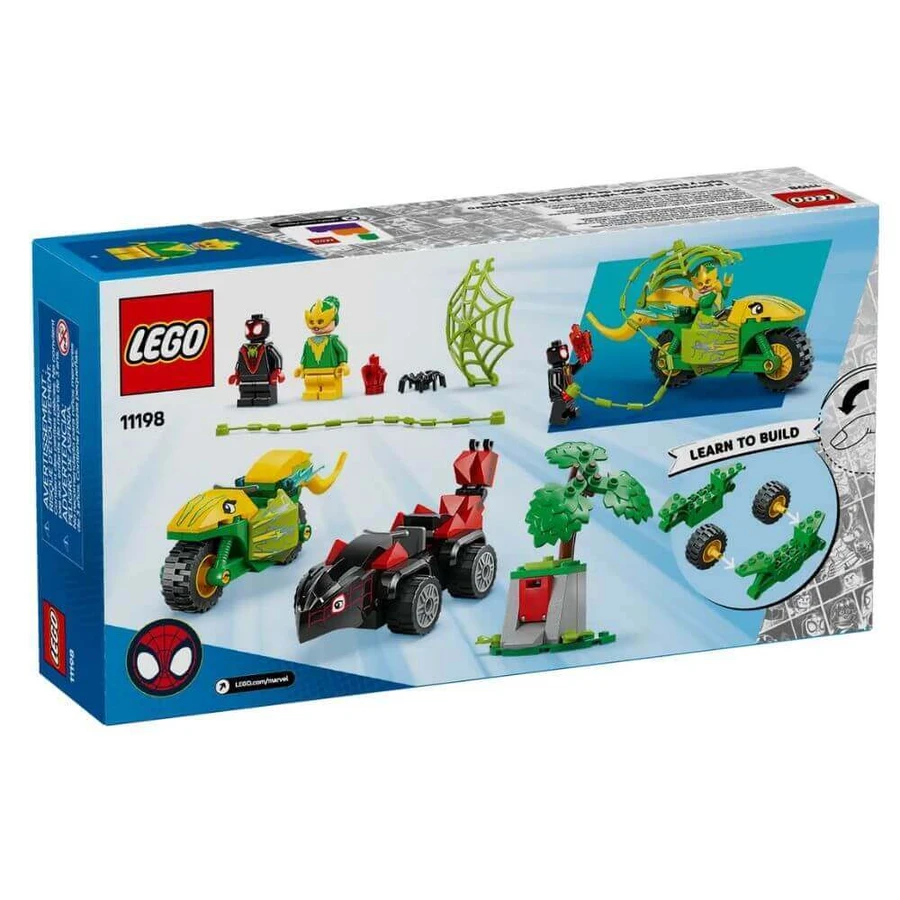 Спін та Електро в гонитві на дино-автомобілях Marvel, 4 роки+, 11198, Lego: ціни та характеристики