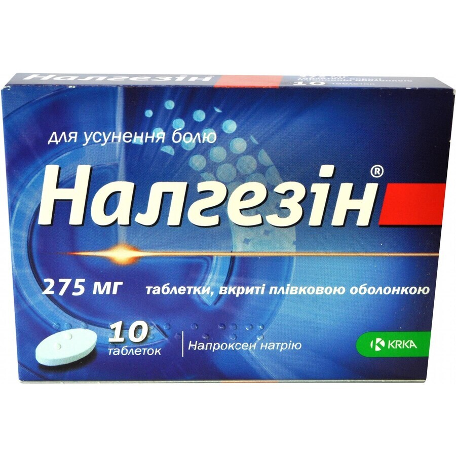 Налгезин табл. п/плен. оболочкой 275 мг блистер, в карт. коробке №10: цены и характеристики