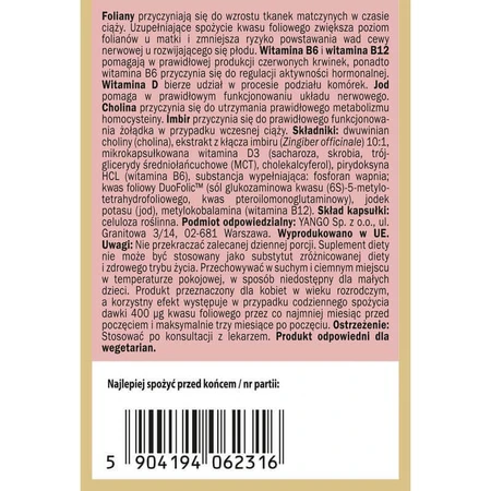 Yango Pregna Step 1, 60 капсул ролин: цены и характеристики