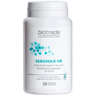 Витаминно-минеральный комплекс Biotrade Sebomax HR Food Supplement For Hair от выпадения волос, 30 капсул