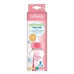Dr Browns Options+, пляшечка проти кольок, широке горлечко, з соскою, рожева, 270 мл: ціни та характеристики