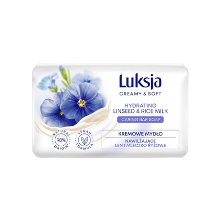 Luxja Creamy & Soft, крем-мило, зволожуюче, з льоном та рисовим молочком, 90 г: ціни та характеристики