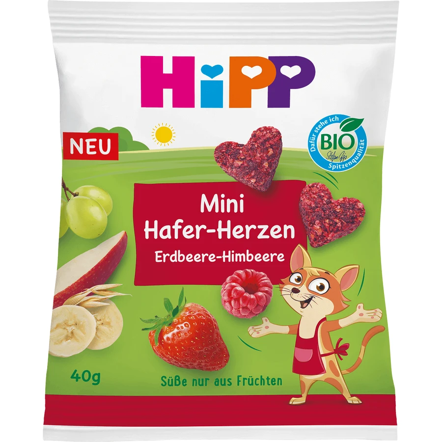 HiPP BIO Фруктово-злакові сердечка Полуниця-Малина 40 г: ціни та характеристики