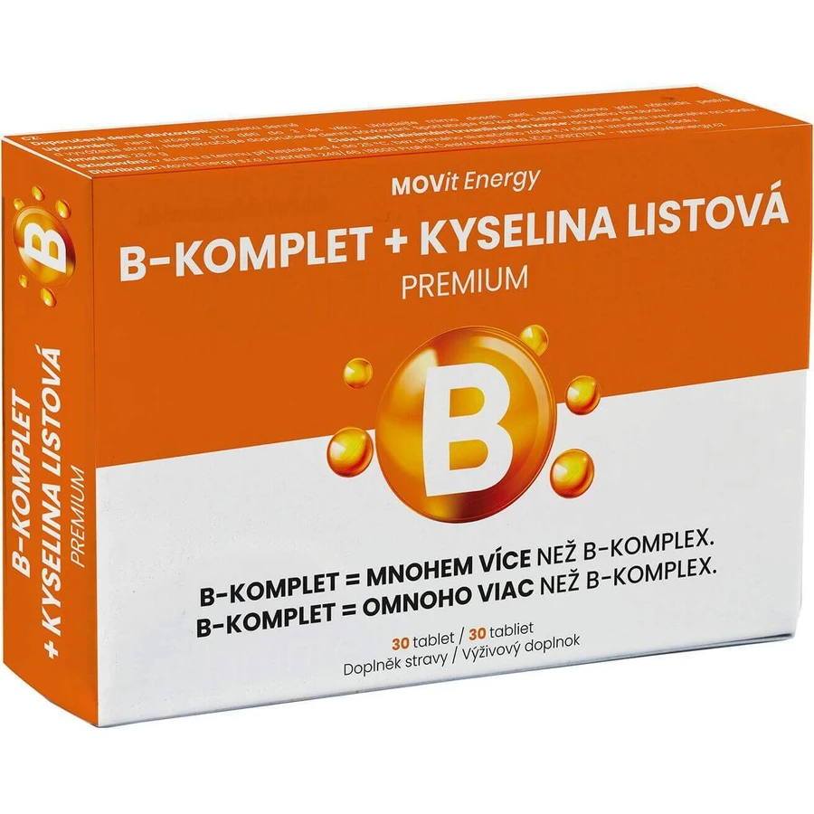 MOVit Energy B-Komplet + Фолиевая кислота PREMIUM 30 таблеток: цены и характеристики