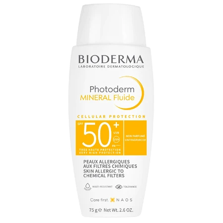 Bioderma Photoderm Mineral Fluide, захисний мінеральний флюїд, SPF 50+, 75 г ПОШКОДЖЕНА УПАКОВКА: ціни та характеристики