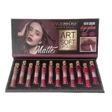 Набір з 12 матових і стійких помад, Angel Rose, Art Soft Waterproof, натуральний оксамитовий матовий